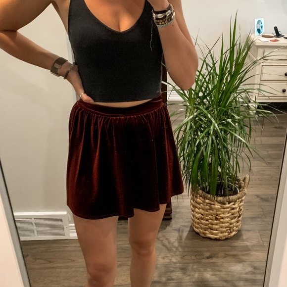 Burgundy/Maroon Velvet Garage Skirt (size small) - Picture 1 of 5